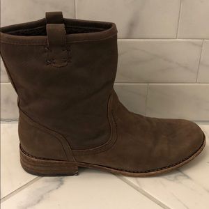 Dark Brown “Shearling Biker Boot”